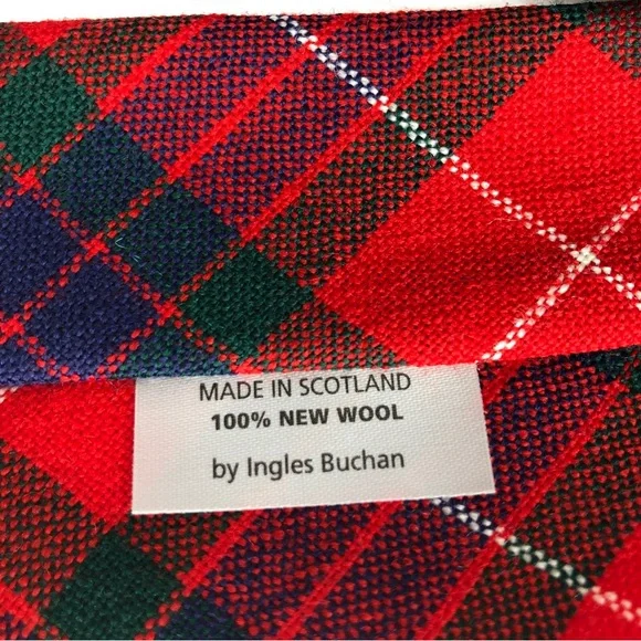 Ingles Buchan Men’s Scottish 100% Wool Tartan Plaid NeckTie Fraser Dress Red New - Picture 4 of 6